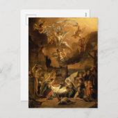 羊飼いの崇拝ファインアートクリスマス シーズンポストカード (正面/裏面)