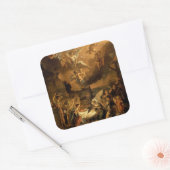 羊飼いの崇拝ファインアートクリスマス スクエアシール (封筒)