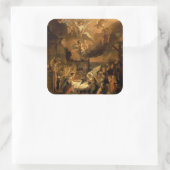 羊飼いの崇拝ファインアートクリスマス スクエアシール (バッグ)