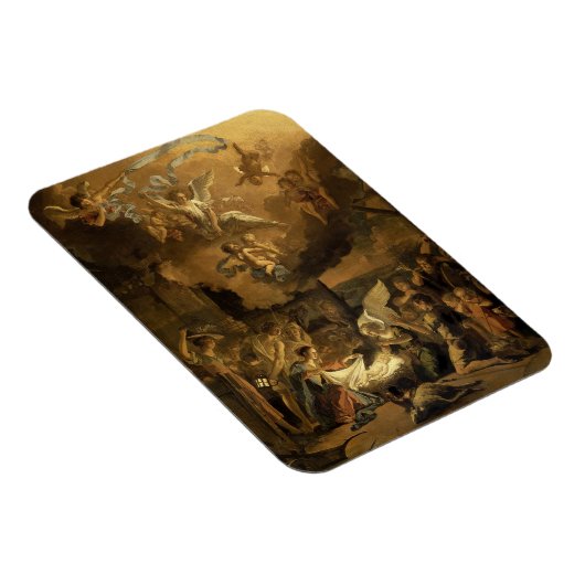 羊飼いの崇拝ファインアートクリスマス マグネット (右側)