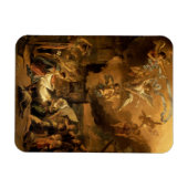 羊飼いの崇拝ファインアートクリスマス マグネット (横)