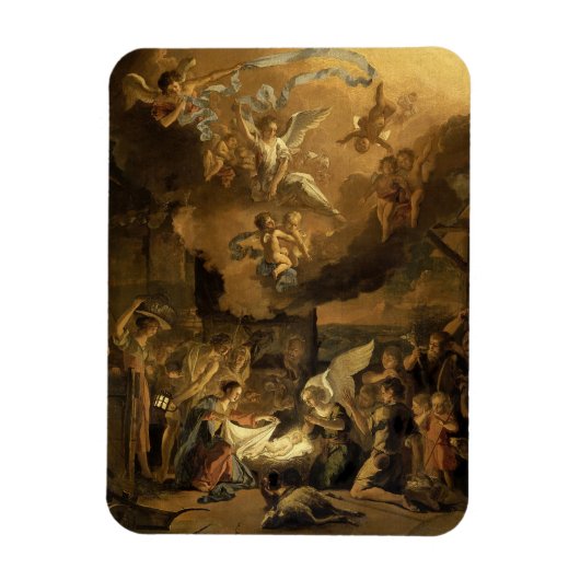 羊飼いの崇拝ファインアートクリスマス マグネット (縦)