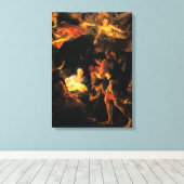 羊飼いの崇拝出生 キャンバスプリント (インサイチュ (ウッドフロア))