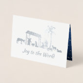 羊飼いの崇拝。クリスマスラグリー 箔カード (正面)