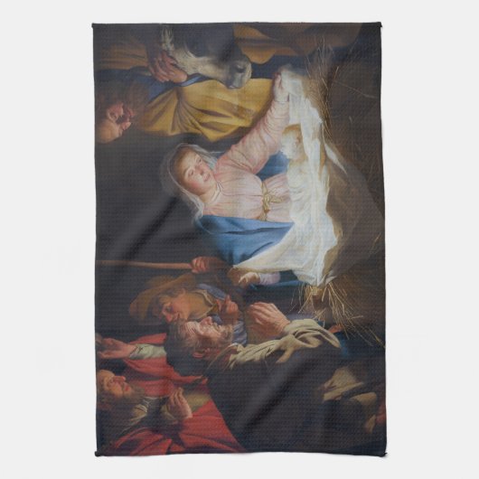 羊飼いの崇拝 – ホントスト – クリスマス キッチンタオル (縦)