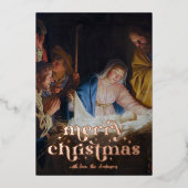 羊飼いの崇拝 – ホントスト – クリスマス 箔シーズンカード (正面)