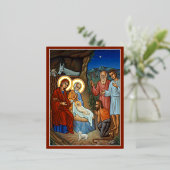 羊飼いの崇拝 箔シーズンポストカード (立ち正面)