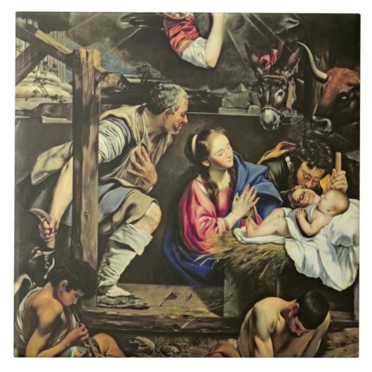 羊飼いの崇敬、1612年(canvaの油 タイル (正面)