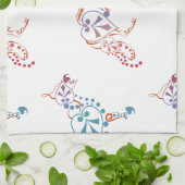 羊飼いの犬のシルエット キッチンタオル (折り畳み)