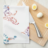 羊飼いの犬のシルエット キッチンタオル (四つ折り)