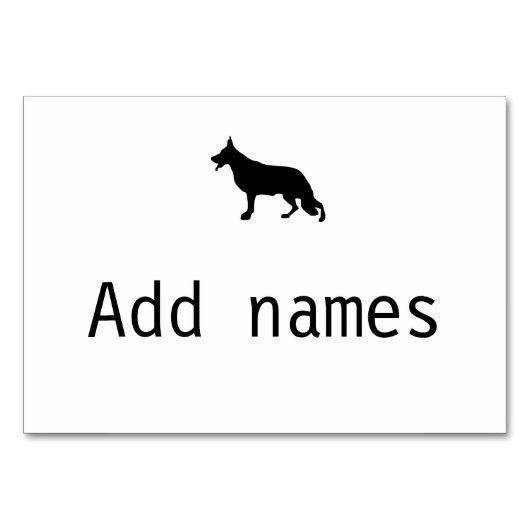 羊飼いの犬のシルエット テーブルナンバー (正面)