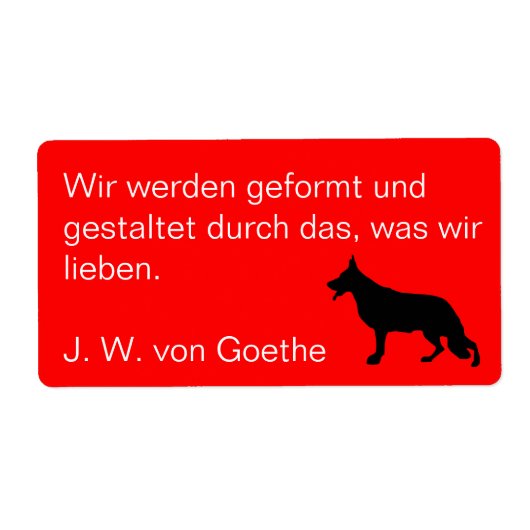 羊飼いの犬のシルエット ラベル (正面)