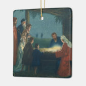 『羊飼いの礼拝』ヴィンテージ宗教絵画 セラミックオーナメント (左)