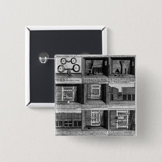 羊飼いの脱出の型枠のNewgateの刑務所 缶バッジ (正面&裏面)