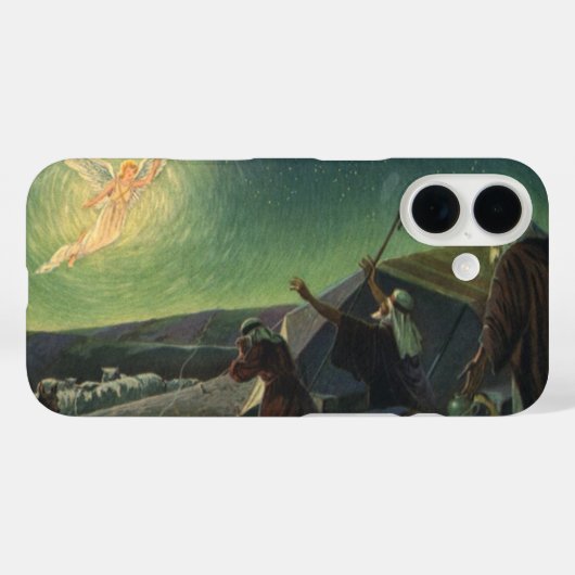 「羊飼いへの天使の報せ」ヴィンテージ宗教イラスト Case-Mate iPhoneケース (裏面 (横))