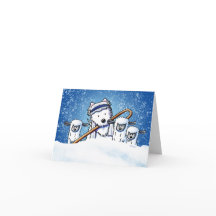 羊飼いウェスティーと羊のクリスマスノートカード