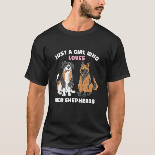 羊飼いオーストラリアを愛する女の子 Tシャツ (正面)