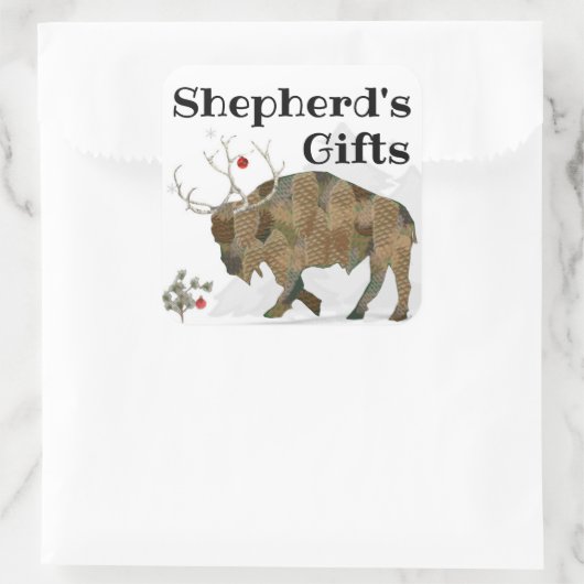 羊飼いギフトスクエアステッカー スクエアシール (バッグ)