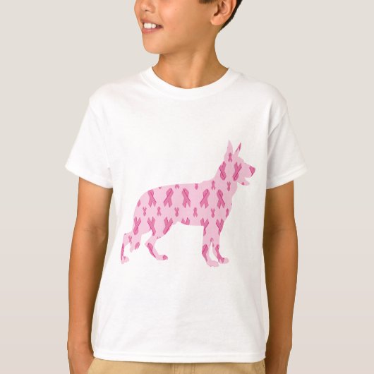 羊飼いピンクのがんリボン Tシャツ (正面)