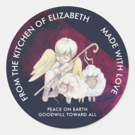 羊飼い天使と2ランブズパストラルキッチン ラウンドシール