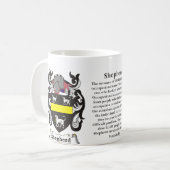 羊飼い家族の紋章付き外衣 コーヒーマグカップ (正面左)