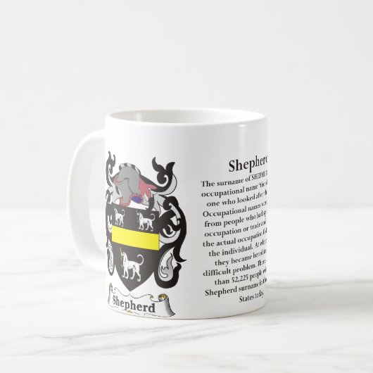 羊飼い家族の紋章付き外衣 コーヒーマグカップ (正面左)