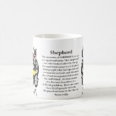 羊飼い家族の紋章付き外衣 コーヒーマグカップ (中央)