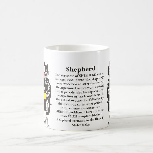 羊飼い家族の紋章付き外衣 コーヒーマグカップ (中央)