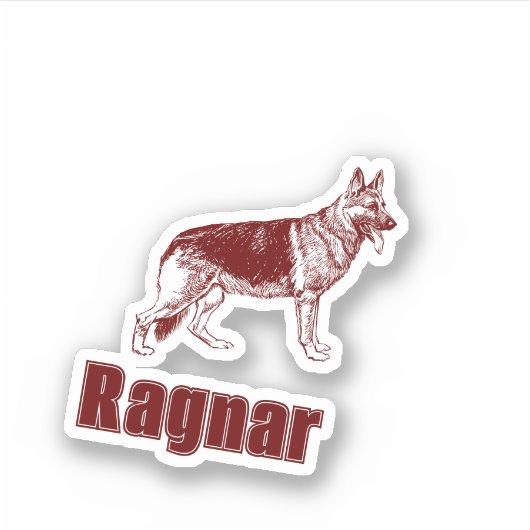 羊飼い犬の名前をカスタムするカットシール シール (正面)