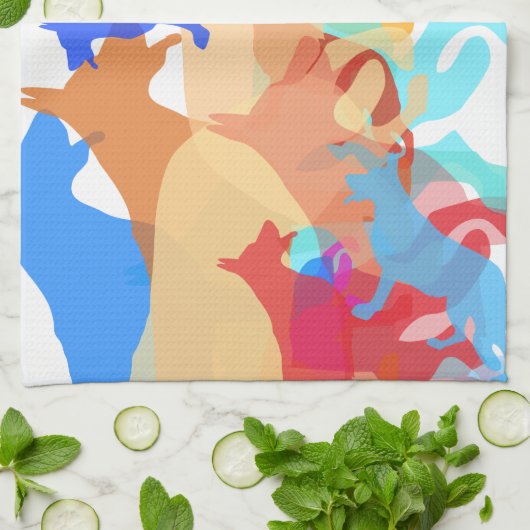 羊飼い犬 キッチンタオル (折り畳み)