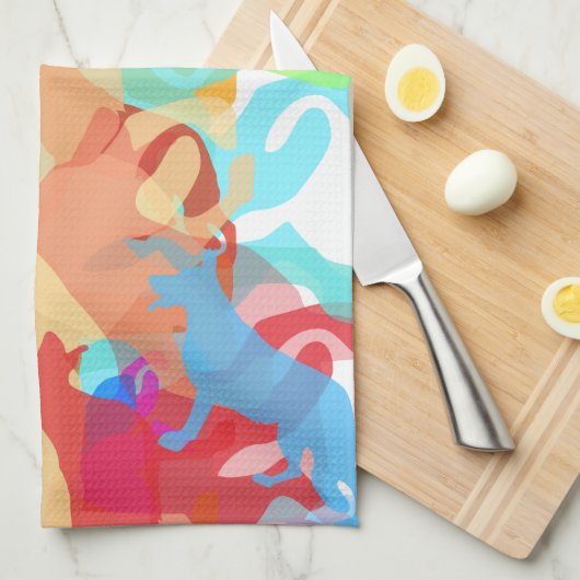 羊飼い犬 キッチンタオル (四つ折り)