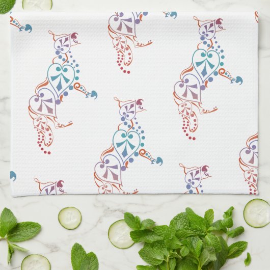 羊飼い犬 キッチンタオル (折り畳み)