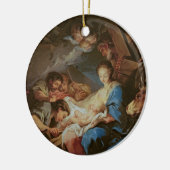 羊飼い(キャンバスの油)の崇敬2 セラミックオーナメント (左)