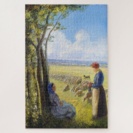 羊飼い(1887)by Camille Pissarro ジグソーパズル (縦)