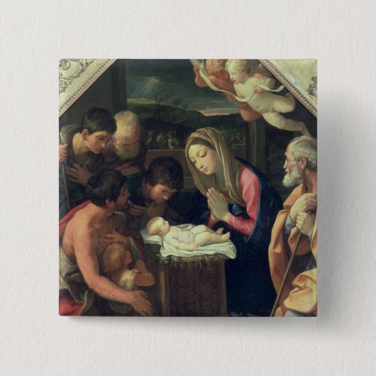 羊飼い、c.1640-42の崇敬 缶バッジ (正面)