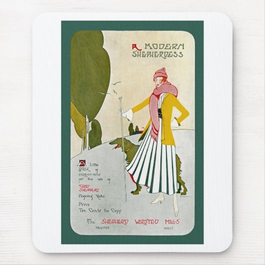 羊飼モダンいの娘 マウスパッド (正面)