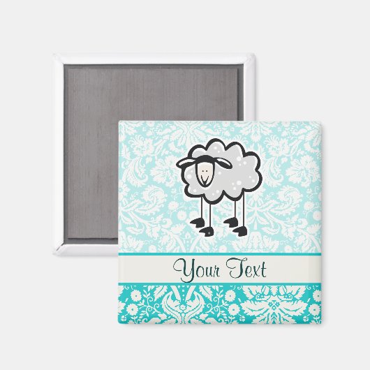羊;かわいい マグネット (正面/裏面)