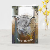 羊 カード (黄色い花)