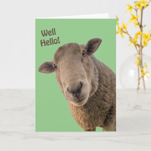 羊 カード (黄色い花)