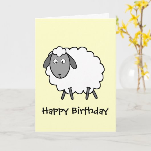 羊 カード (黄色い花)
