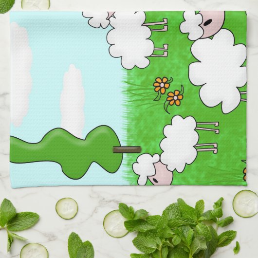 羊 キッチンタオル (折り畳み)