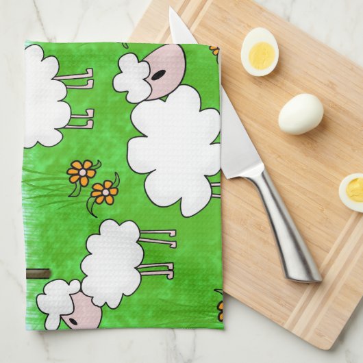 羊 キッチンタオル (四つ折り)