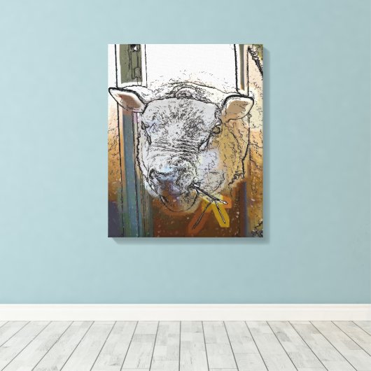 羊 キャンバスプリント (インサイチュ (ウッドフロア))