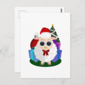 羊 – クリスマス ポストカード (正面/裏面)