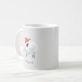 羊 サンタ ファーム ラスティック グレー 水彩 コーヒーマグカップ (正面左)