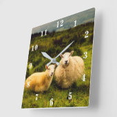 羊 スクエア壁時計 (傾斜)