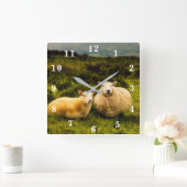 羊 スクエア壁時計 (ホーム)