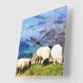 羊 スクエア壁時計 (傾斜)