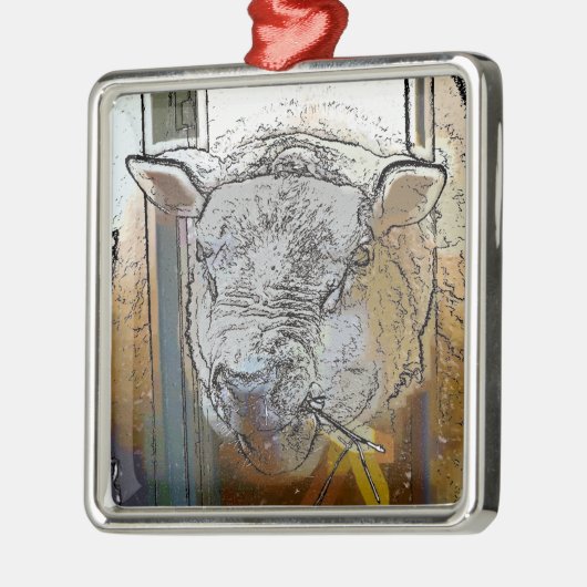 羊 メタルオーナメント (左)