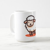 羊、子羊、カートゥーン コーヒーマグカップ (正面左)